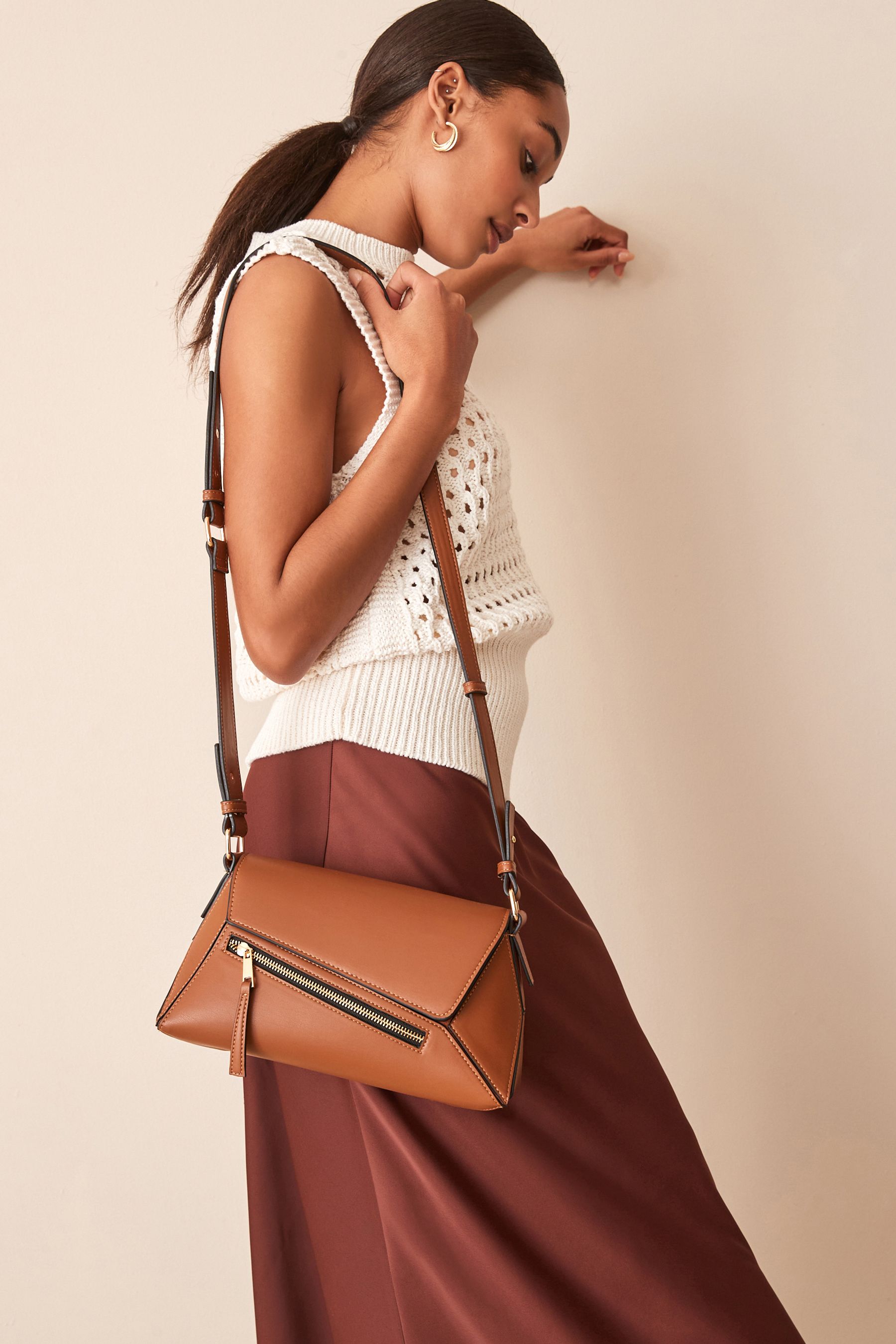 Buy Tan Brown Geometric Cross Body Bag from the Next UK online shop