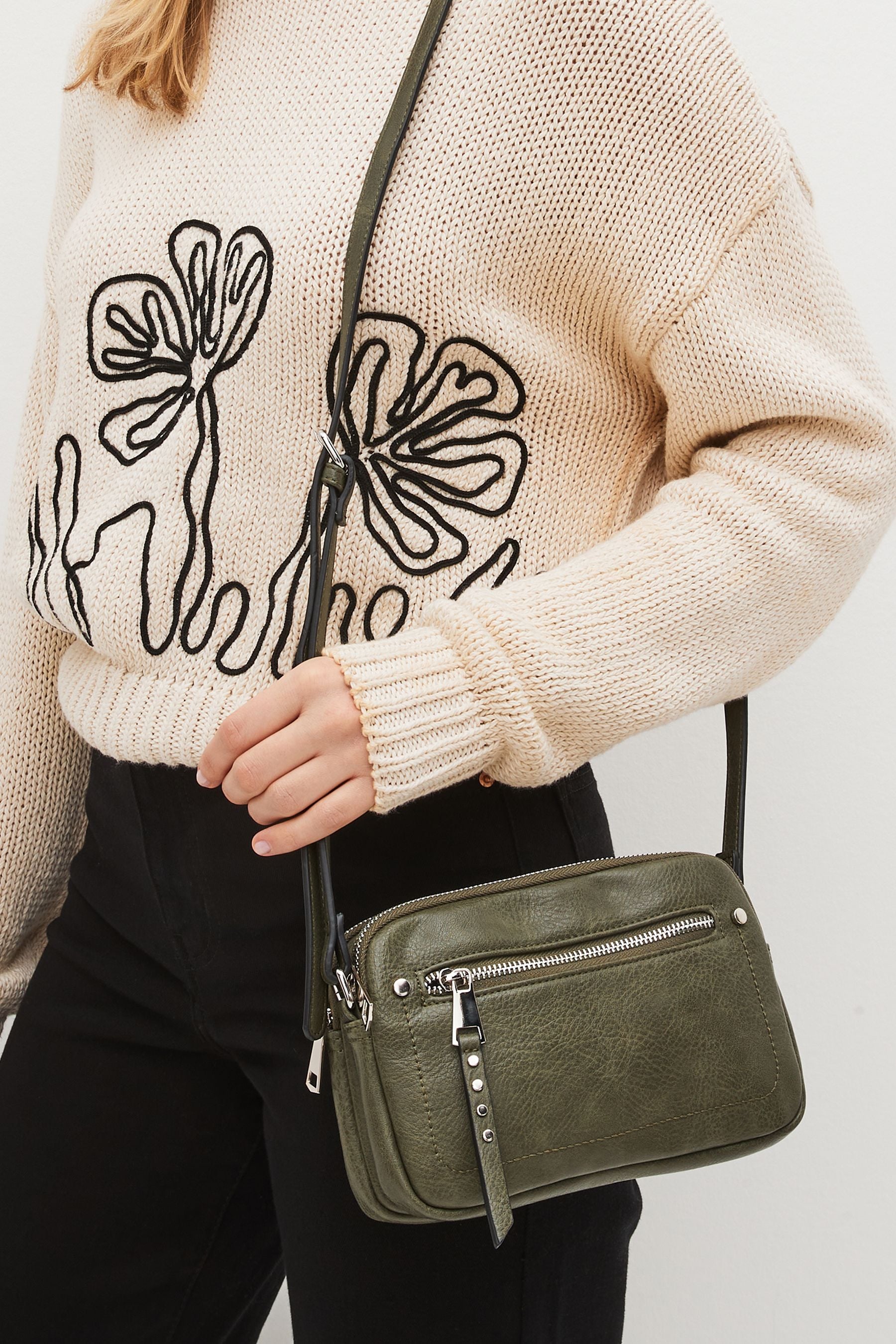 Stud cross body bag outlet