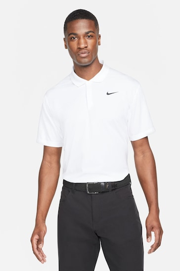 Nike White Dri-FIT Victory Golf Polo Shirt