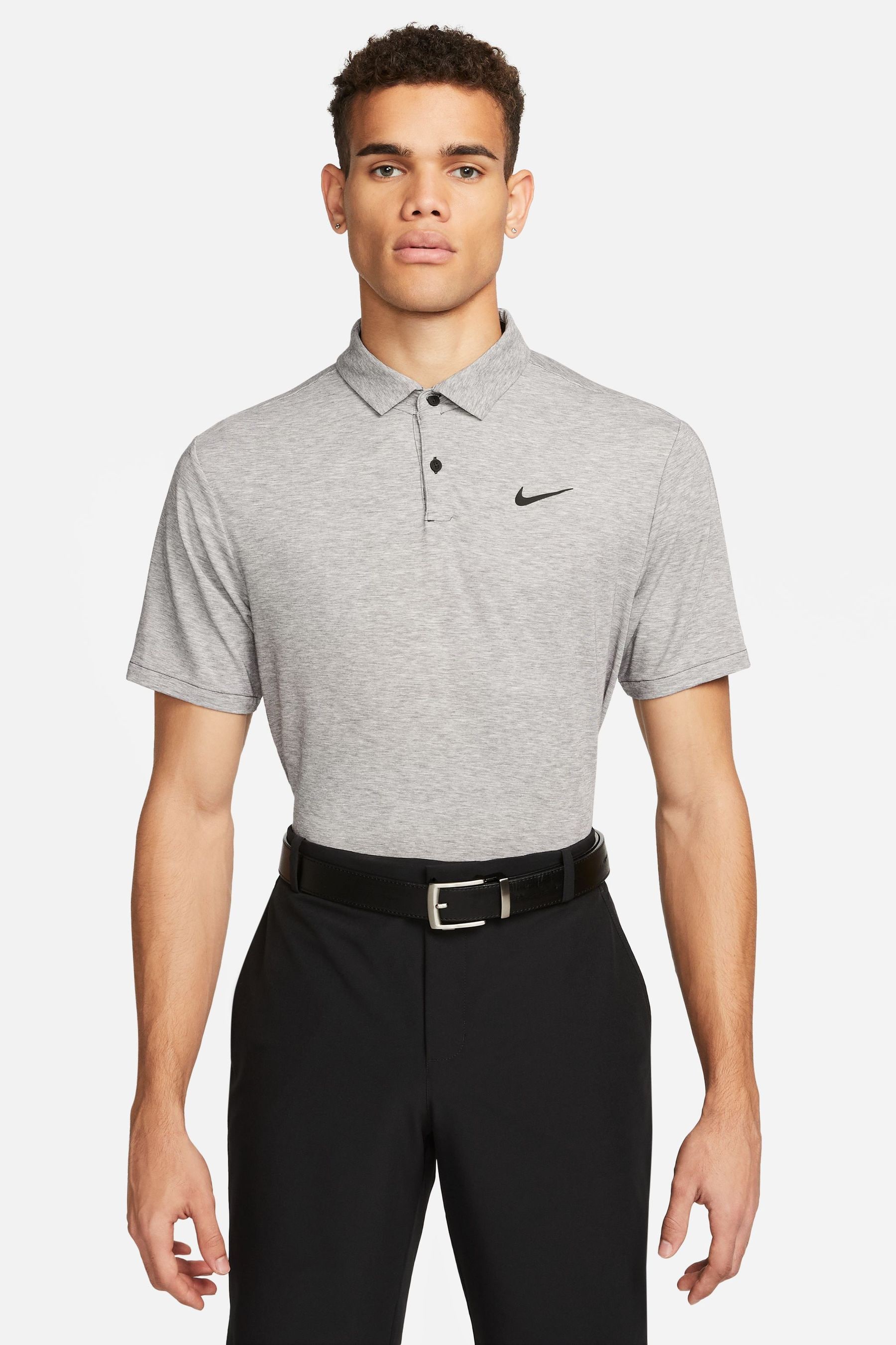 Nike grey store polo shirt