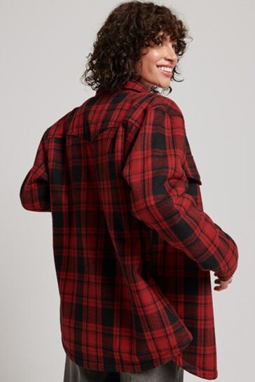 Superdry Red Borg Flannel Check Overshirt