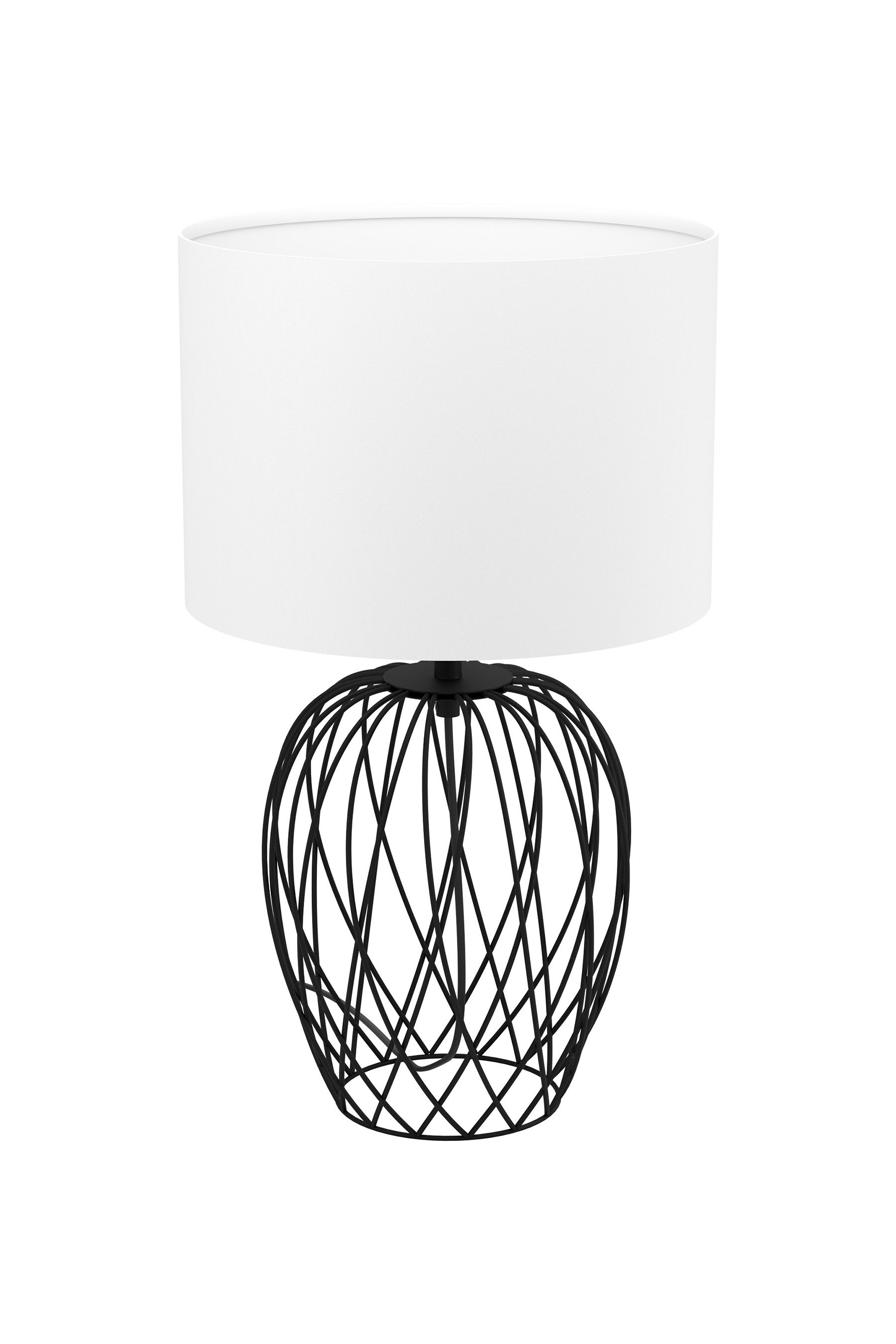 Buy Eglo Black Nimlet Table Lamp Wire Base with White Fabric Shade