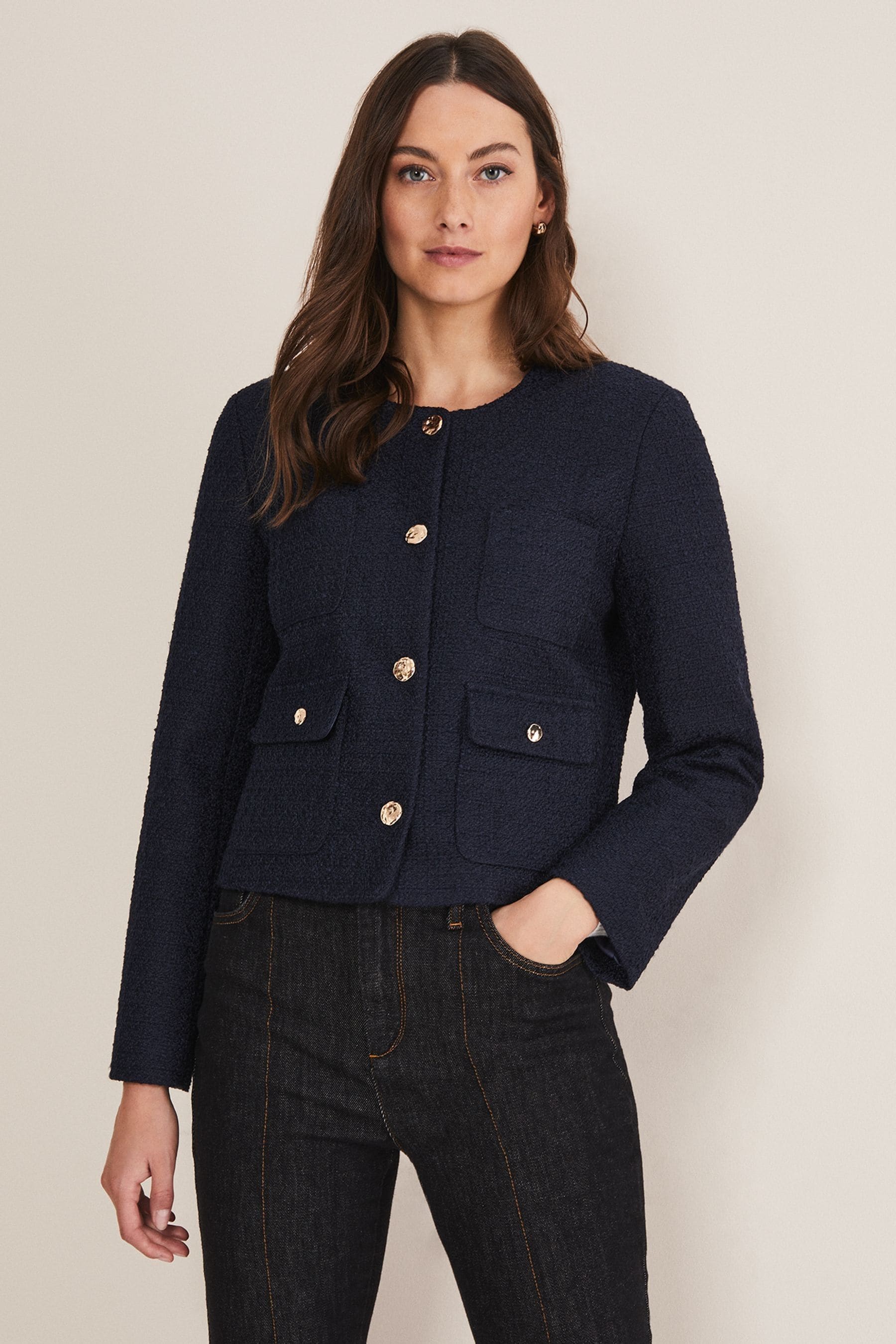 Phase eight navy jacket top
