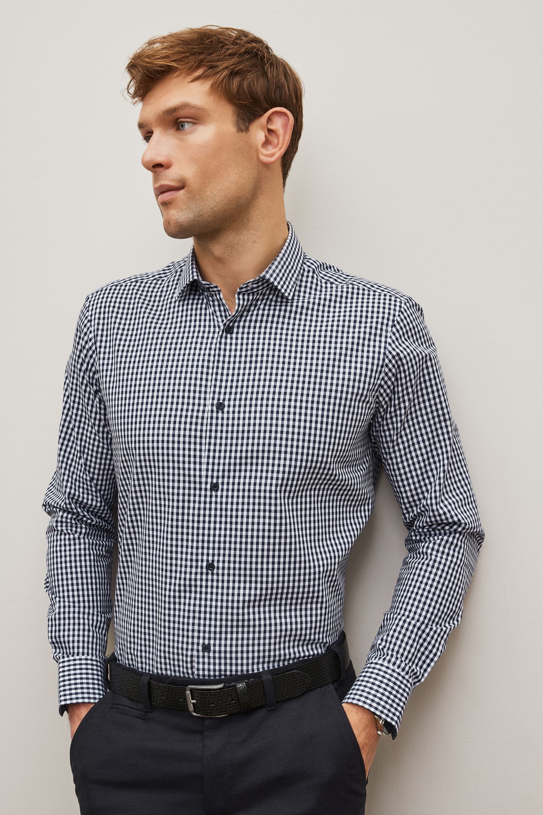Black gingham shirt clearance