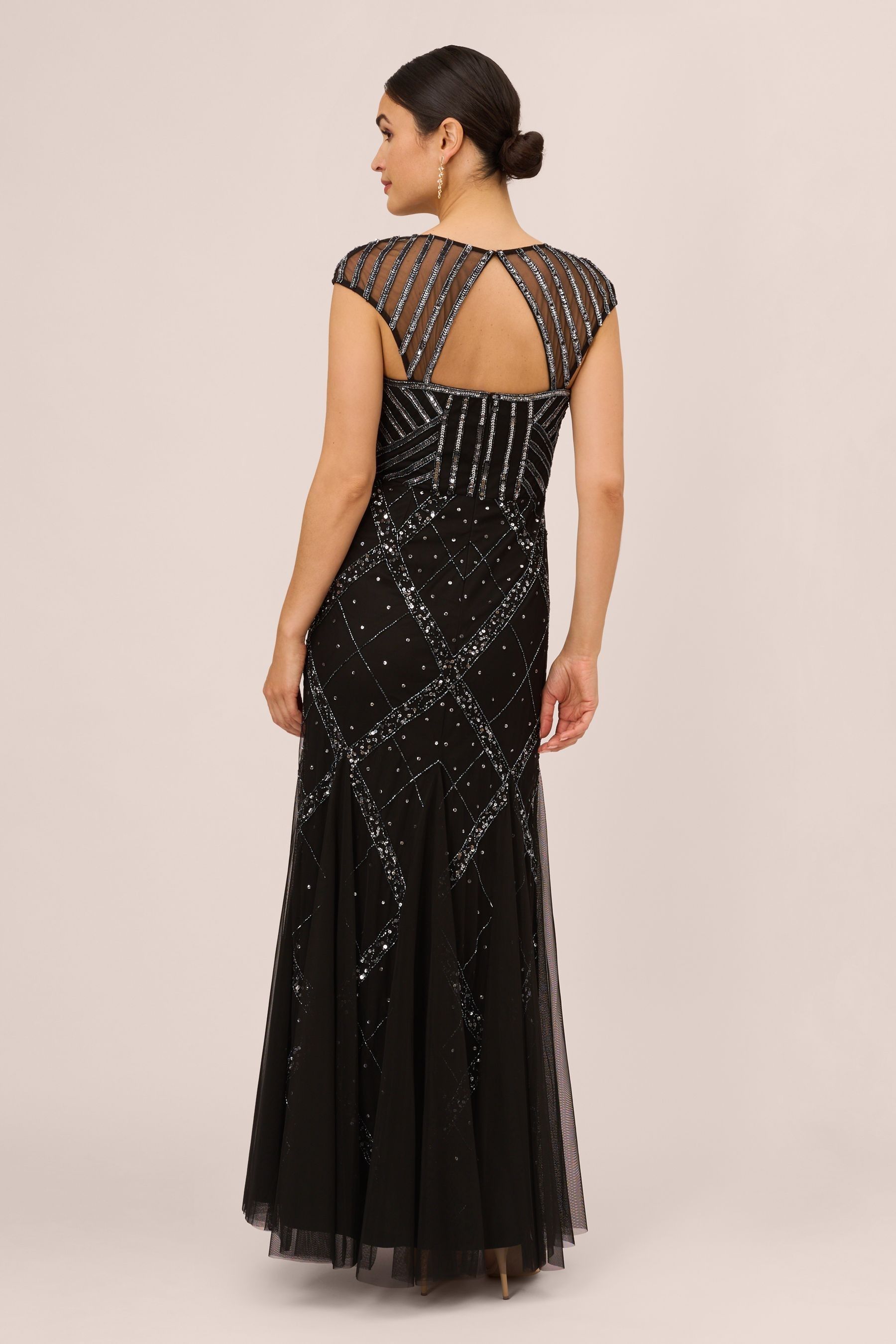 Adrianna papell sequin cap sleeve gown clearance