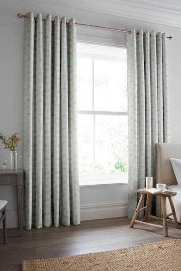 Laura Ashley Sage Burnham Woven Made To Measure Curtains
