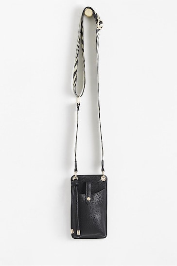 Oliver Bonas Black Phone Cross-Body Bag