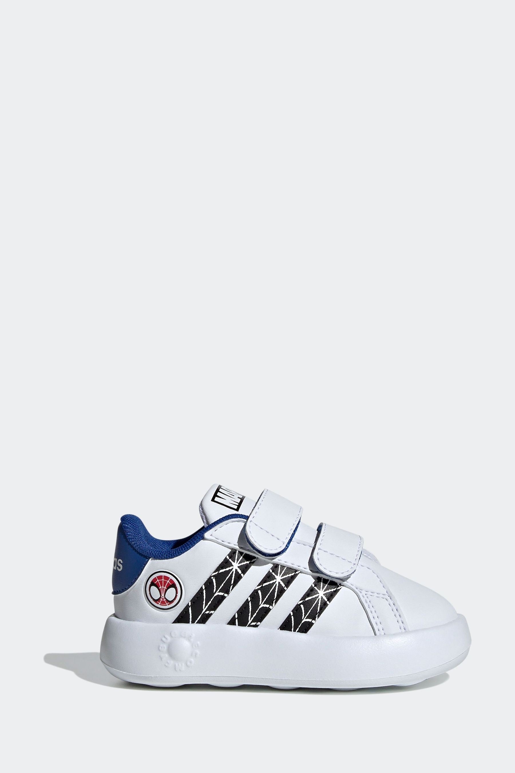 adidas White Blue Sportswear Marvel s Spider Man Grand Court Trainers