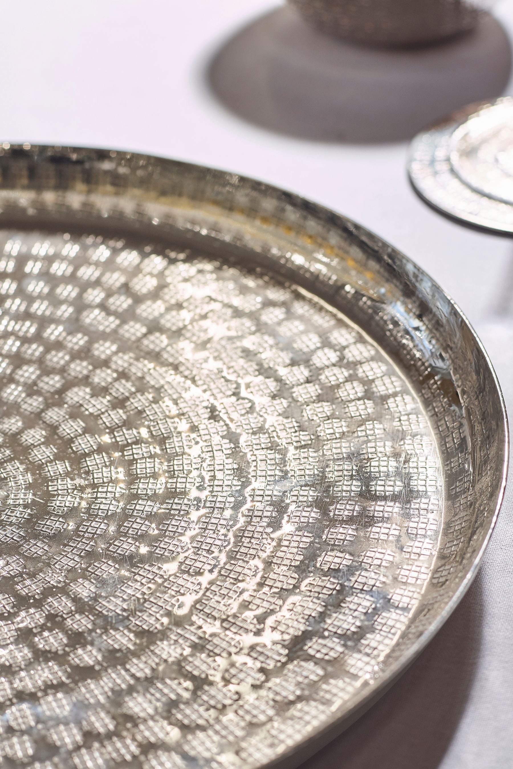Hammered online silver tray