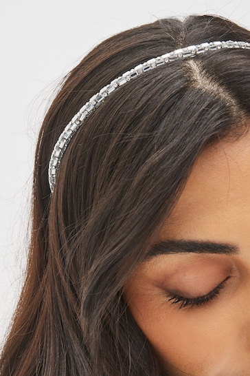 Silver Sparkle Tube Headband