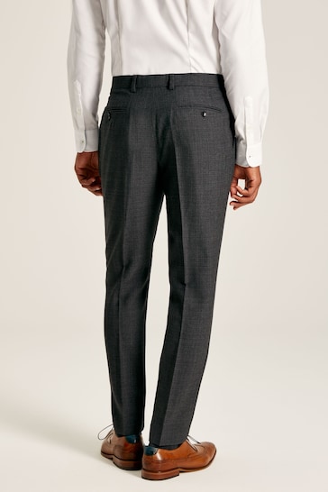 Joules Charcoal Grey Textured Suit Trousers