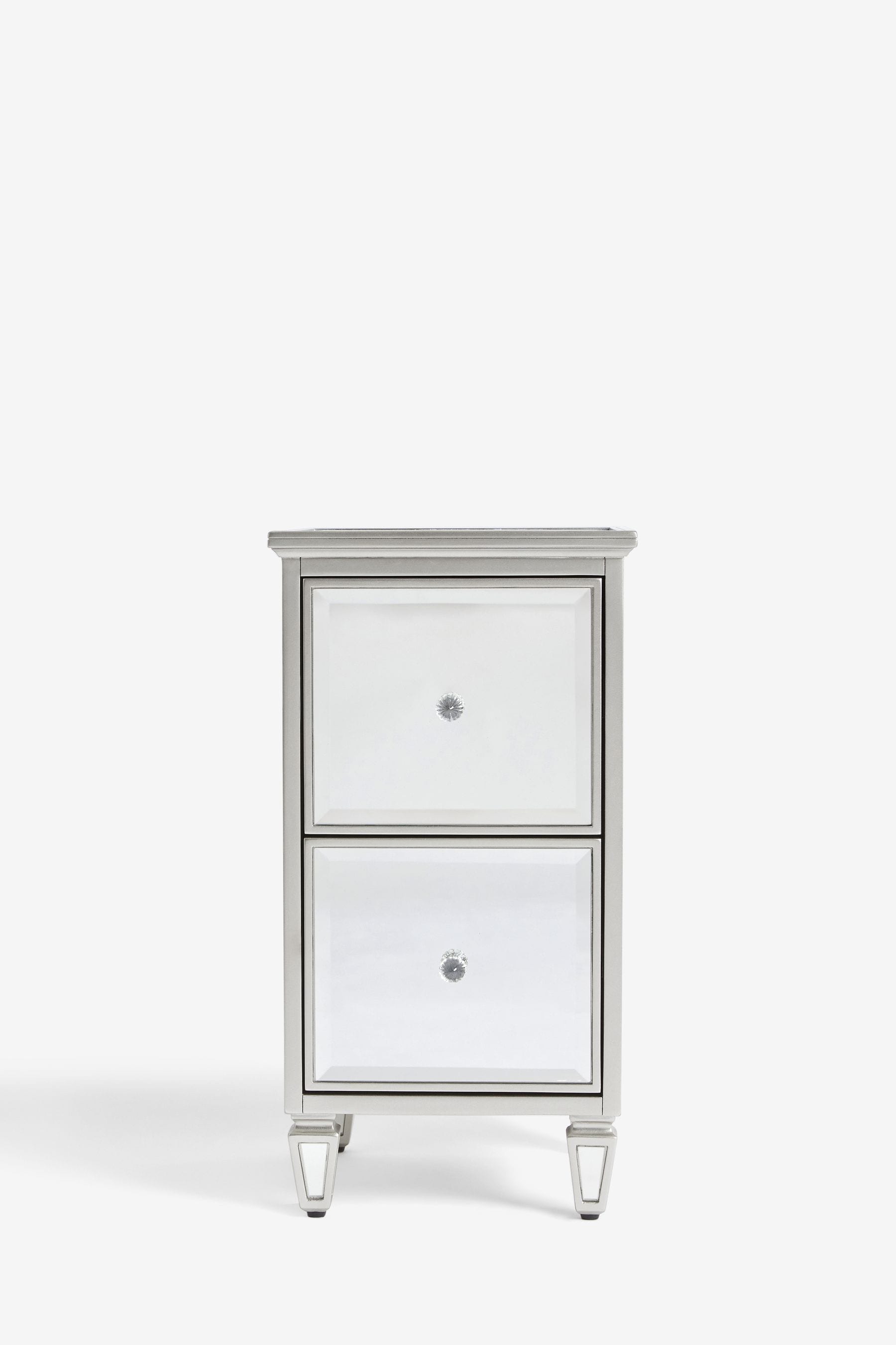Buy Mirror Fleur 2 Drawer Slim Bedside Table from the Next UK