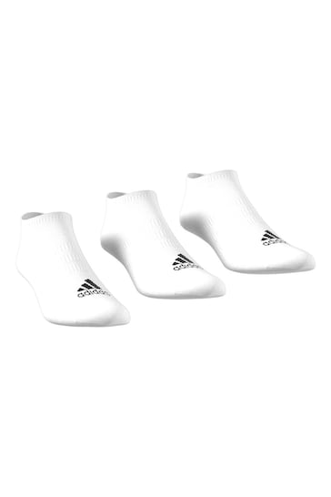 adidas White Thin And Light No-Show Socks 3 Pairs