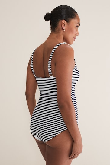 Phase Eight Blue Striped Ribbed Swimsuit