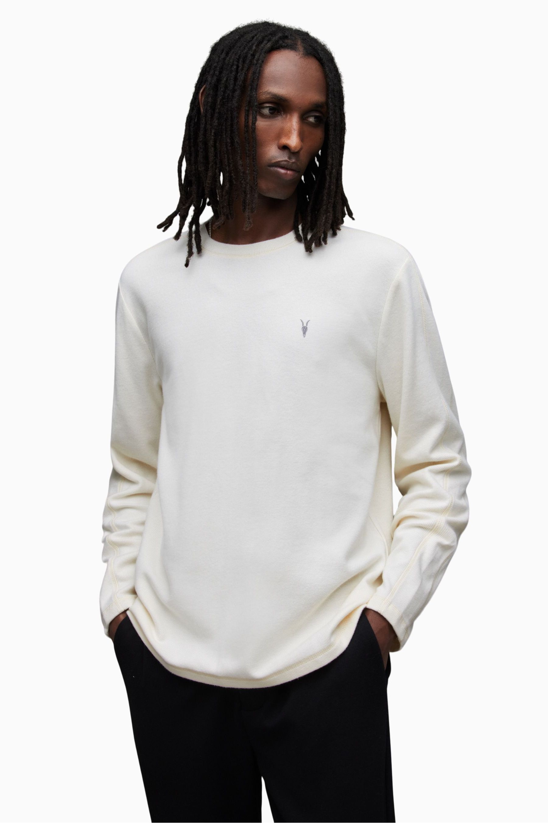 Plain white crew outlet neck jumper