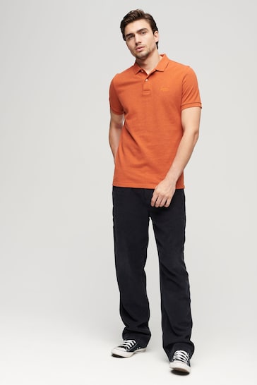Superdry Orange Classic Pique Polo Shirt