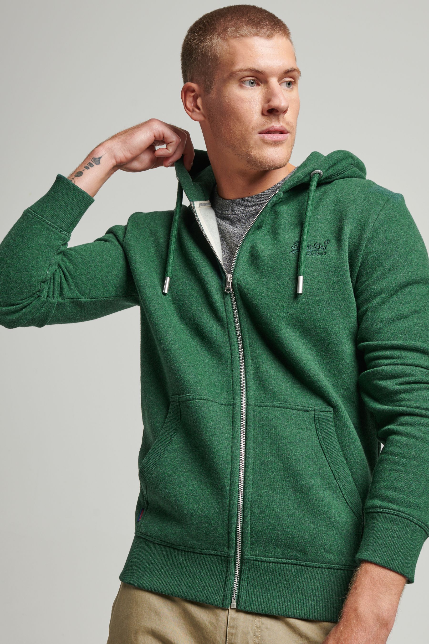 Mens green sale superdry hoodie