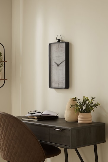 Black Brompton Rectangular Wall Clock