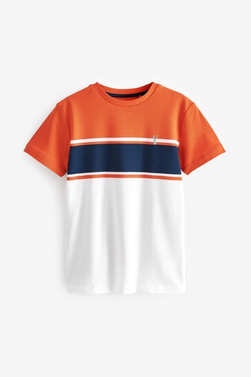 Orange/White Colourblock Short Sleeve T-Shirt (3-16yrs)