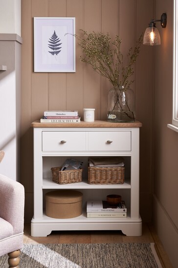 Chalk White Hampton Painted Oak Bookcase Shelf