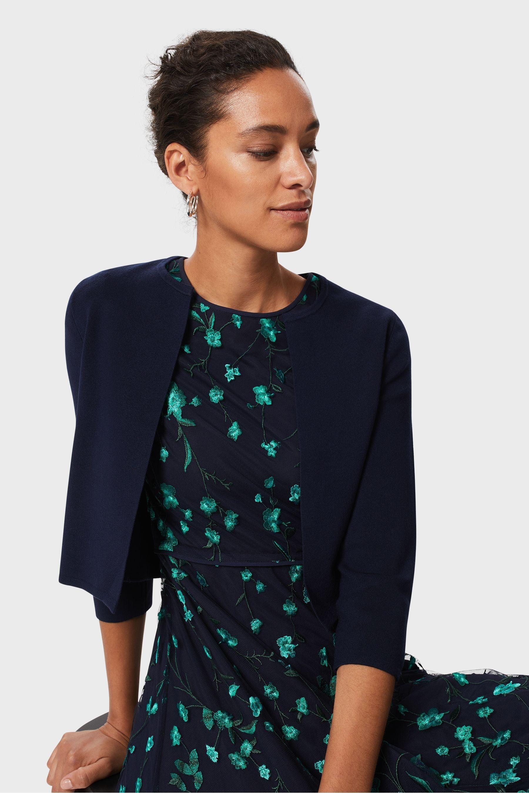 Hobbs shop navy cardigan