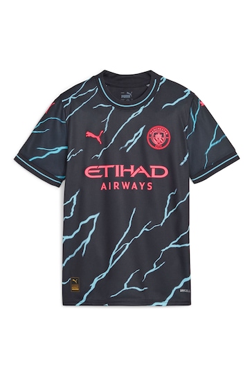 Puma Navy Manchester City Third Replica 23/24 Kids Football Shirt