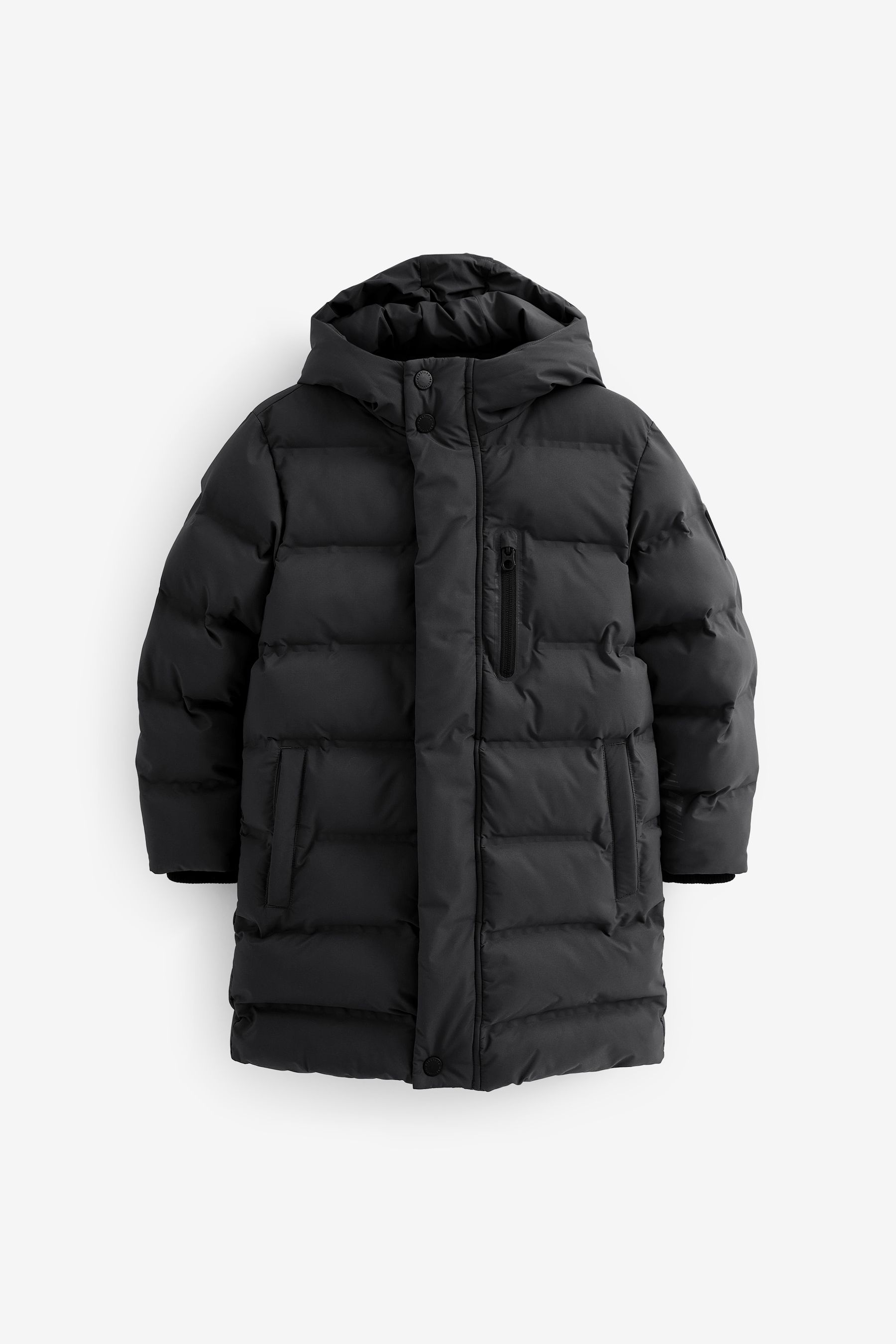 Buy Black Fleece Lined Longline Puffer Coat 3 17yrs from the