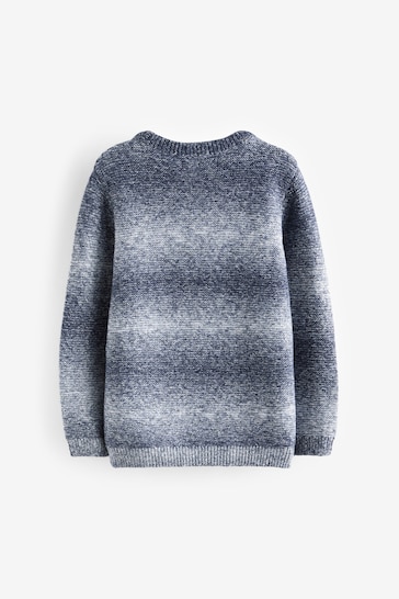 Blue Ombre Knitted Crew Jumper (3-16yrs)