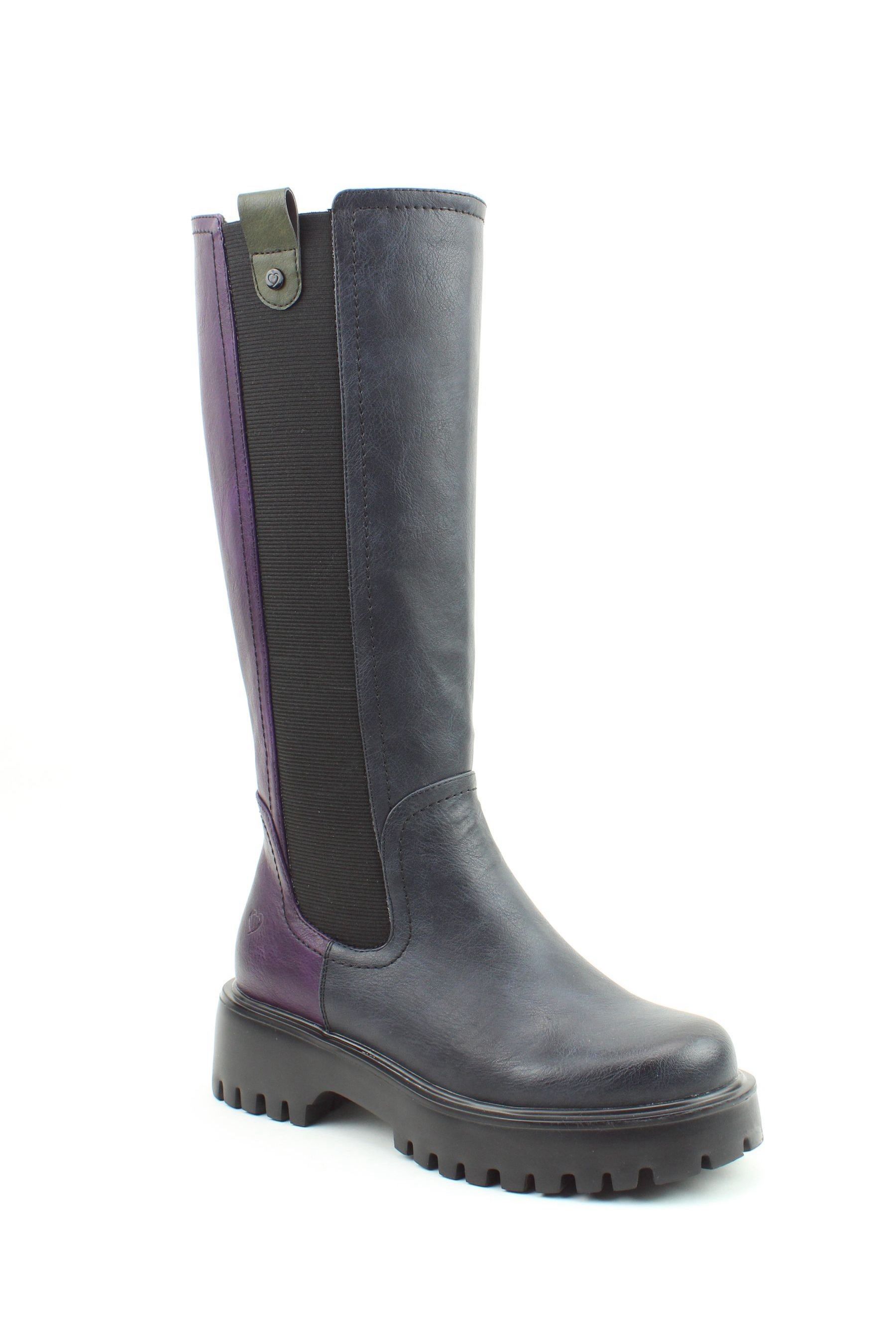 Buy Heavenly Feet Ladies Purple Vegan Friendly High Boots from the