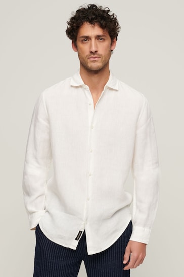 Superdry Optic Studios Casual Linen Long Sleeve Shirt