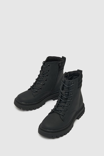 Schuh Chance Lace Up Black Boots