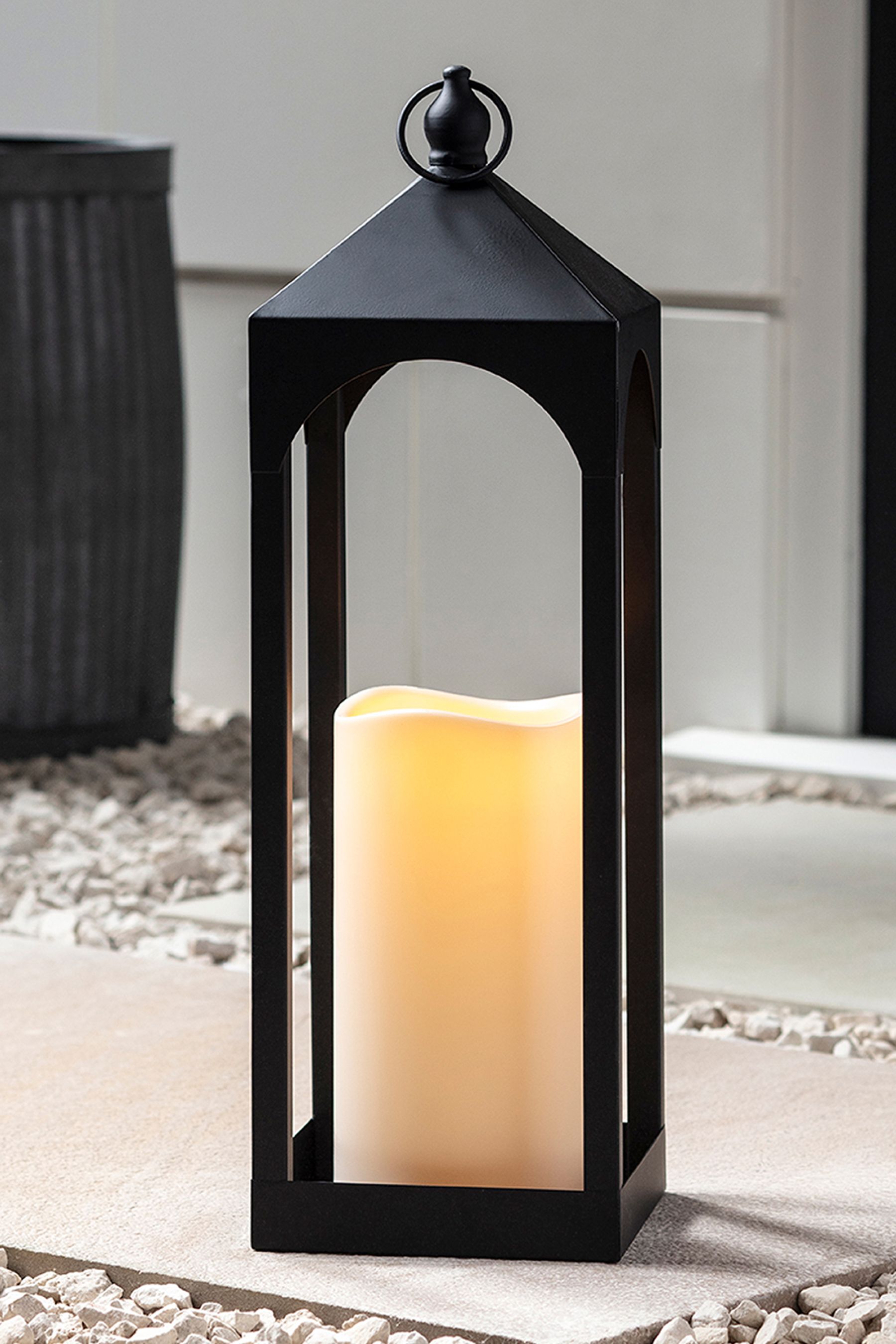 Buy Lights4fun Black Metal Battery Operated Outdoor LED Candle