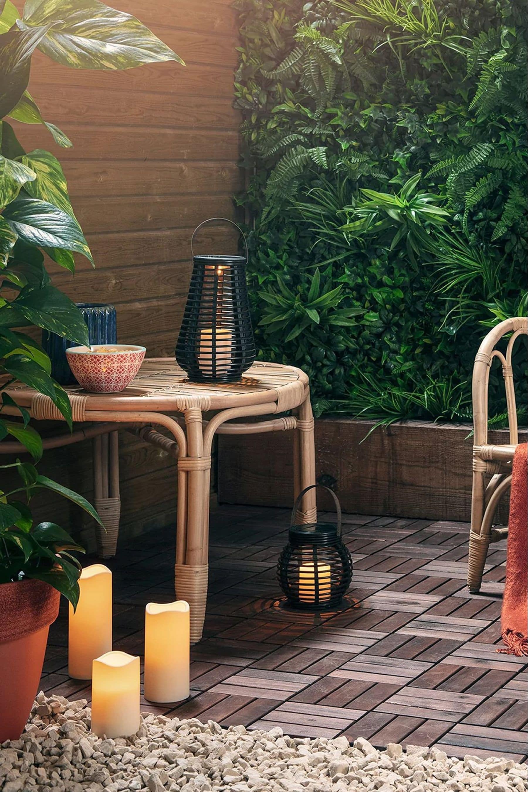 Rattan solar shop lanterns for garden