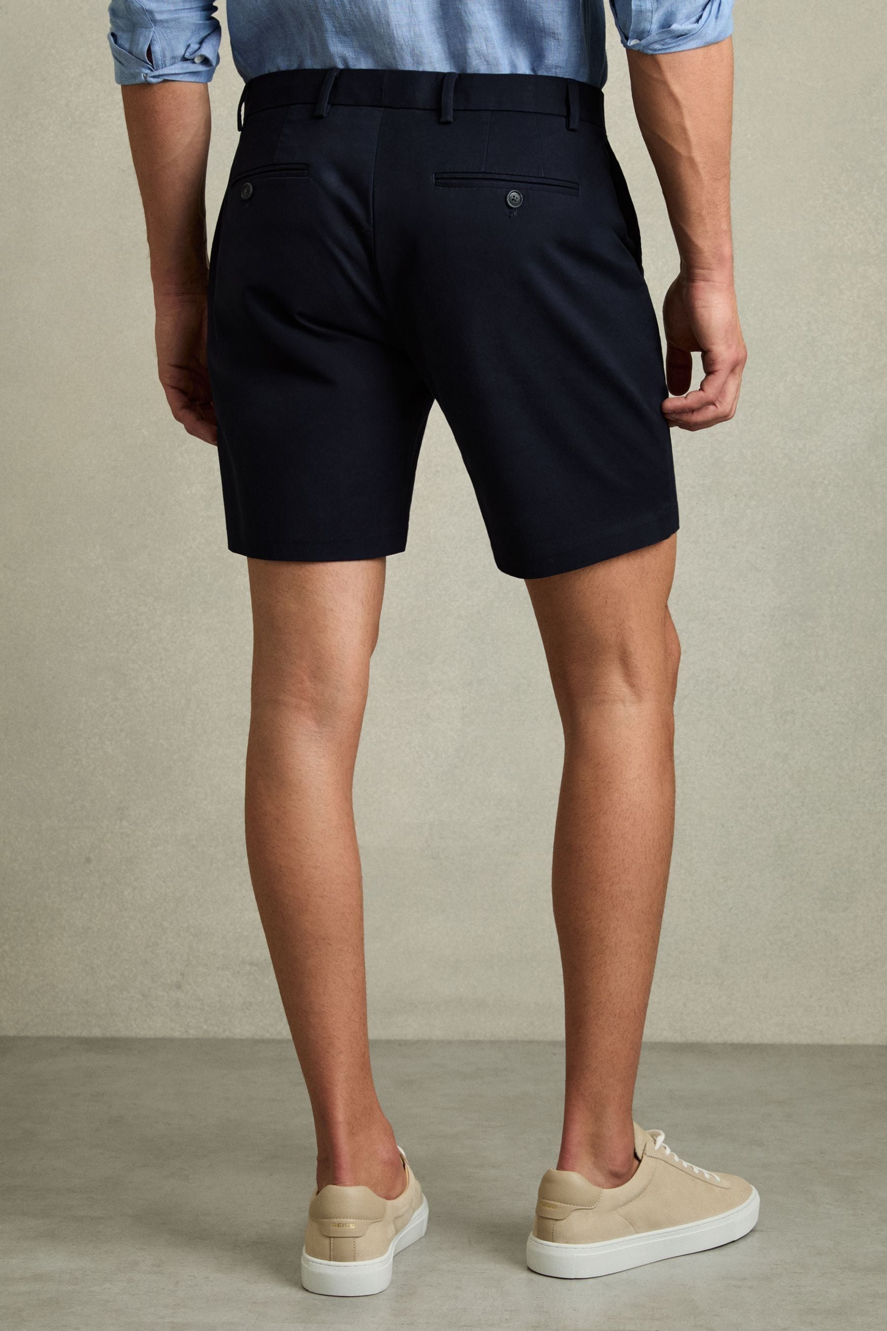 Buy Reiss Navy Wicket S Short Length Casual Chino Shorts from the