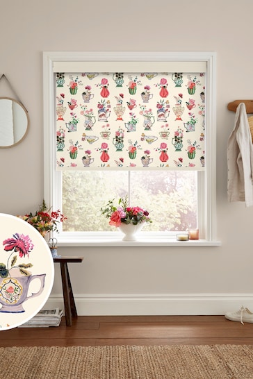 Cath Kidston Cream Cups And Vases Made To Measure Roller Blinds