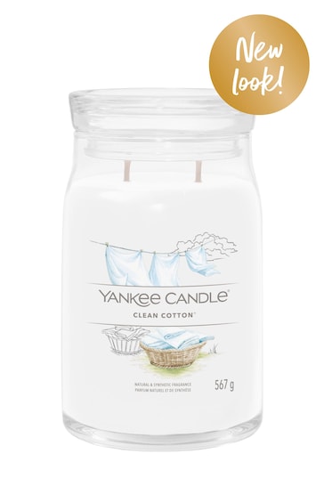 Yankee Candle Signature Large Jar Scented Candle, Clean Cotton