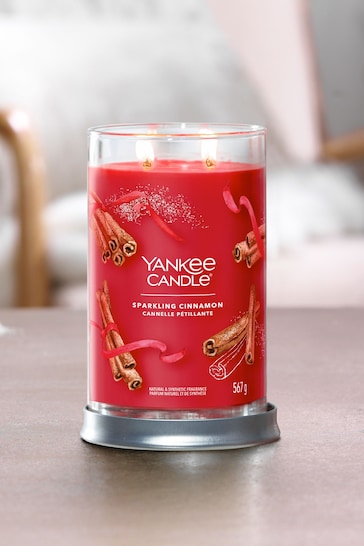 Yankee Candle Signature Large Tumbler Scented Candle, Sparkling Cinnamon