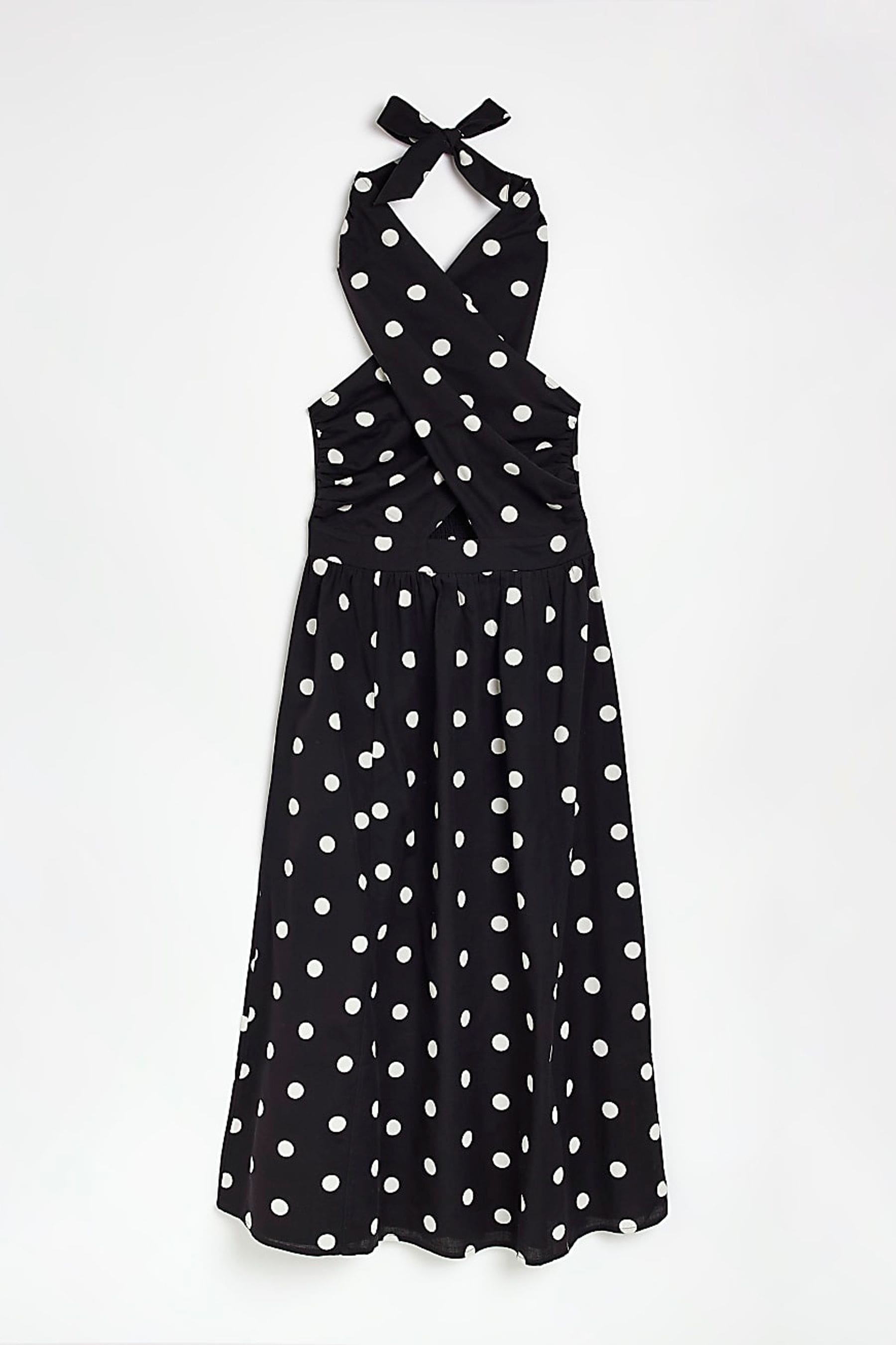 Black and white polka dot dress river island hot sale