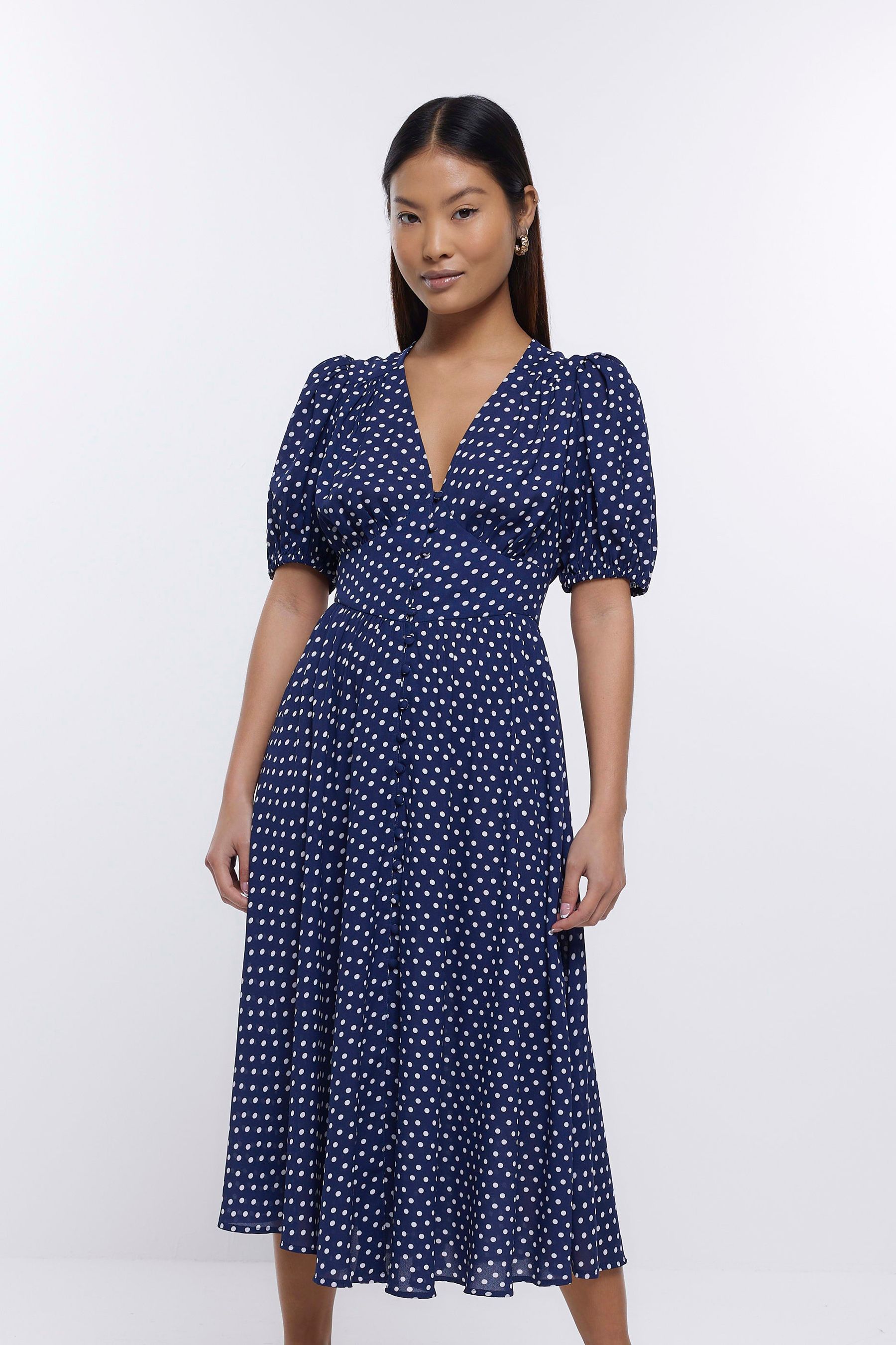 River island tea dress in polka dot clearance