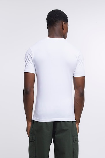 River Island White Muscle T-Shirts 5 Pack