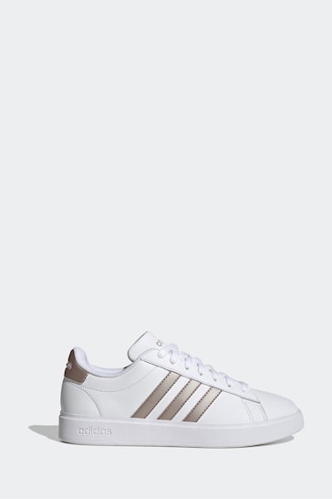 adidas White/Silver Grand Court 2.0 Shoes