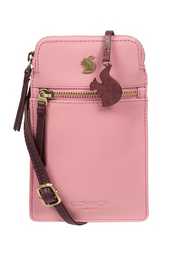 Conkca Bambino Leather Cross-Body Phone Bag