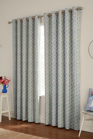 Cath Kidston Blue Wiggle Rose Made To Measure Curtains