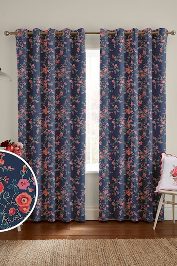 Cath Kidston Blue Millfield Blossom Made To Measure Curtains