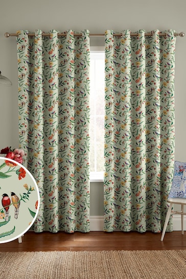 Cath Kidston Green Summer Birds Made To Measure Curtains