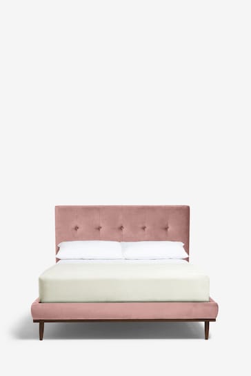 Swoon Opulent Velvet Blush Pink Klee Upholstered Ottoman Storage Bed Frame