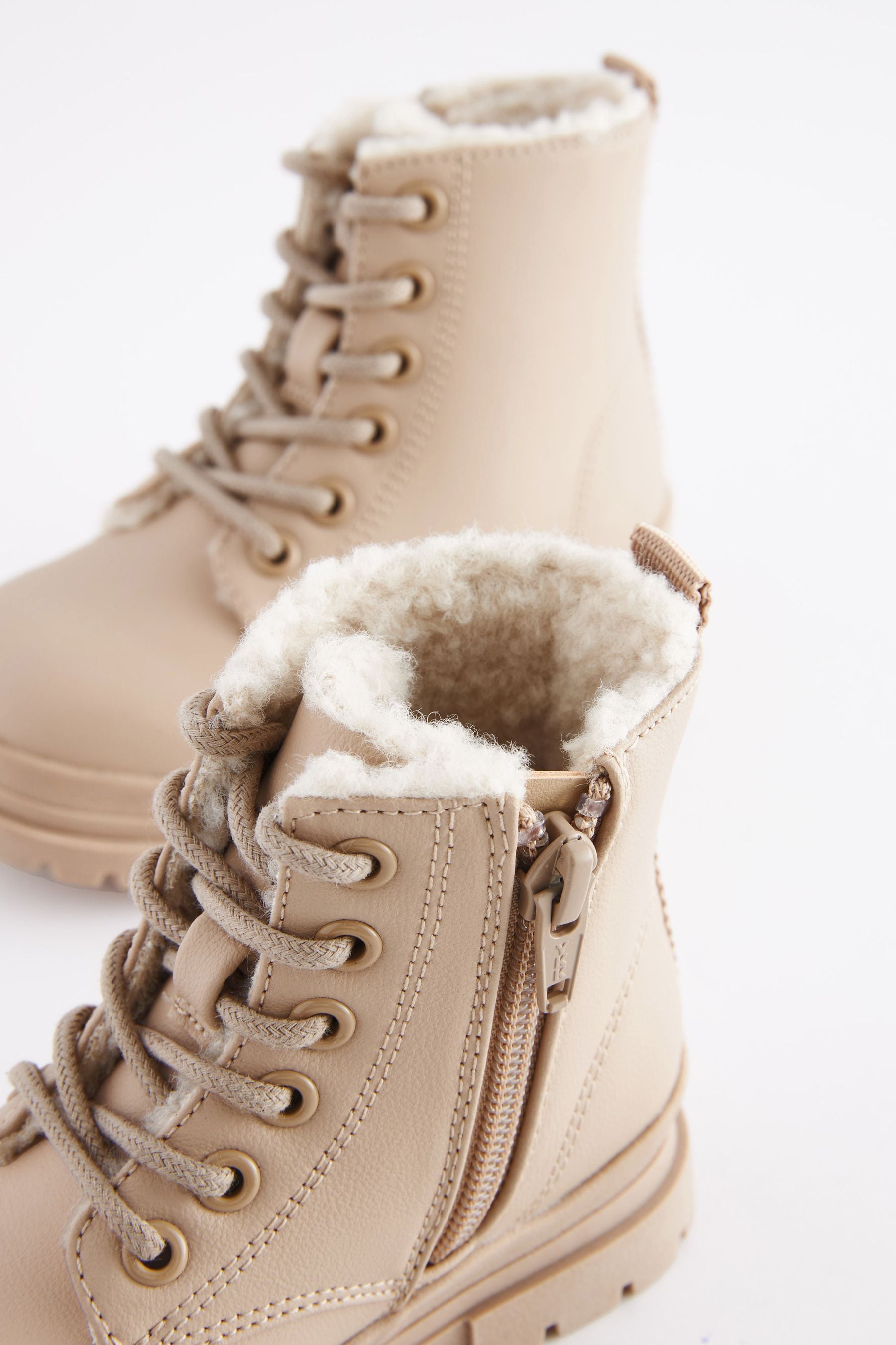 Beige lace up boots cheap