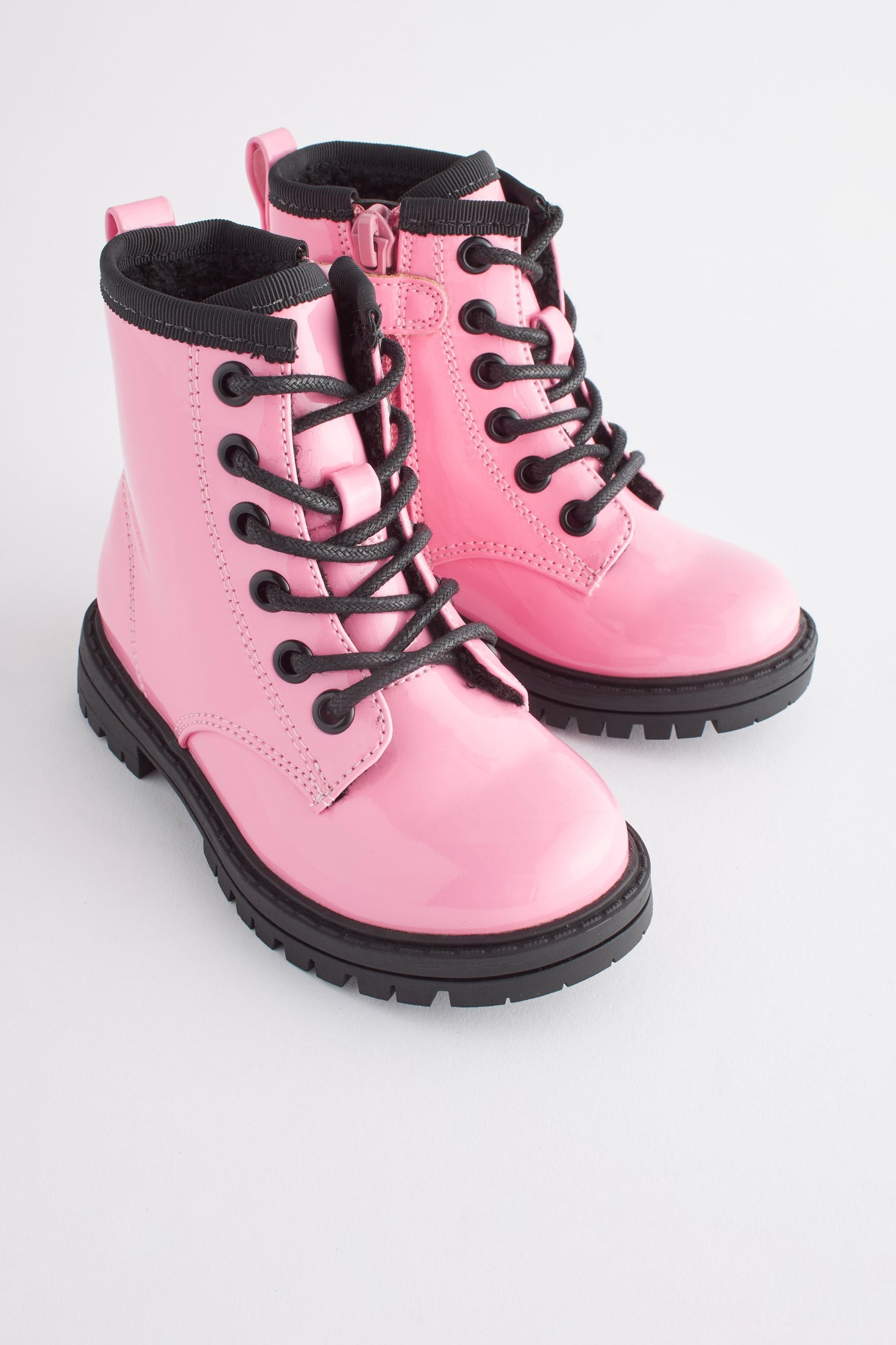 Pink combat hotsell boots women's