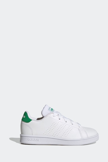 adidas Green/White Sportswear Advantage Lifestyle Court Lace Trainers