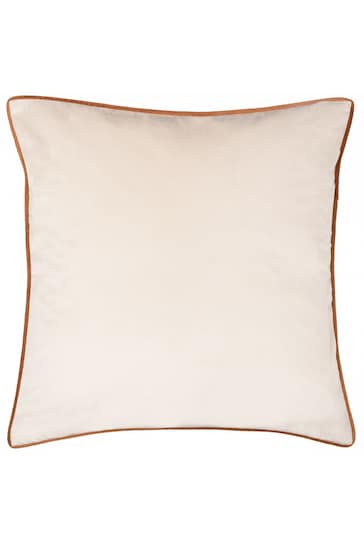 Riva Paoletti Natural Meridian Contrast Piped Velvet Cushion